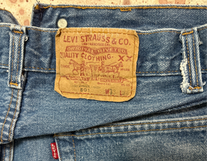 Vintage USA made 501 Transitional Tag, Super Wash, Denim Jeans (JYJ-5725)