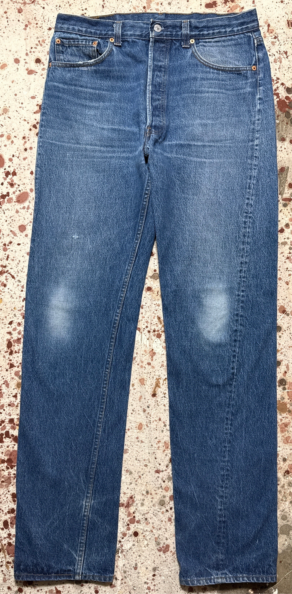 Vintage Levi USA MADE 501 Transitional Tag, X-Long Tracks, Super Wash Denim Jeans (JYJ-02825)