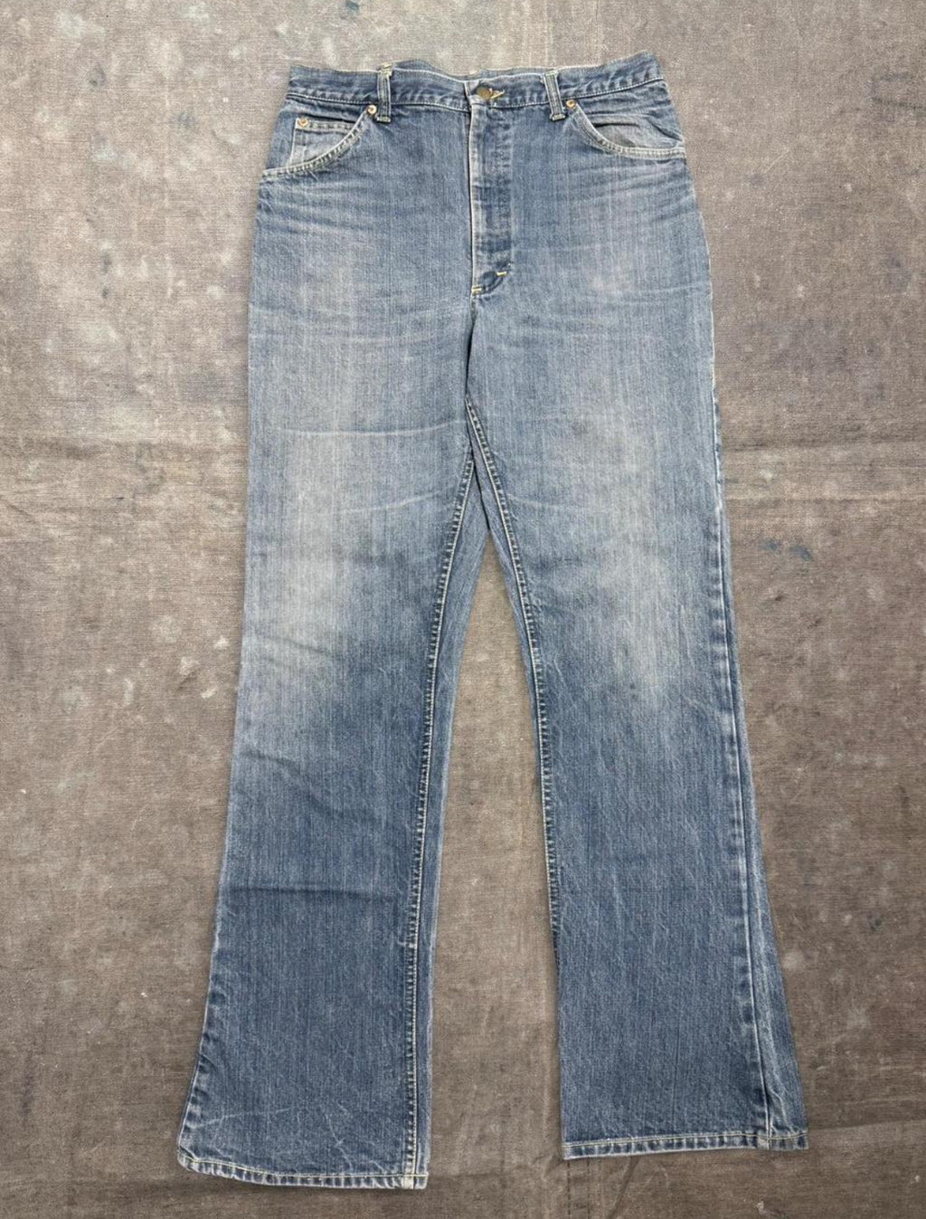 Vintage 1970’s Lee Rider Bootcut Talon Zip Great Wash Denim Jeans (JYJ-071225)