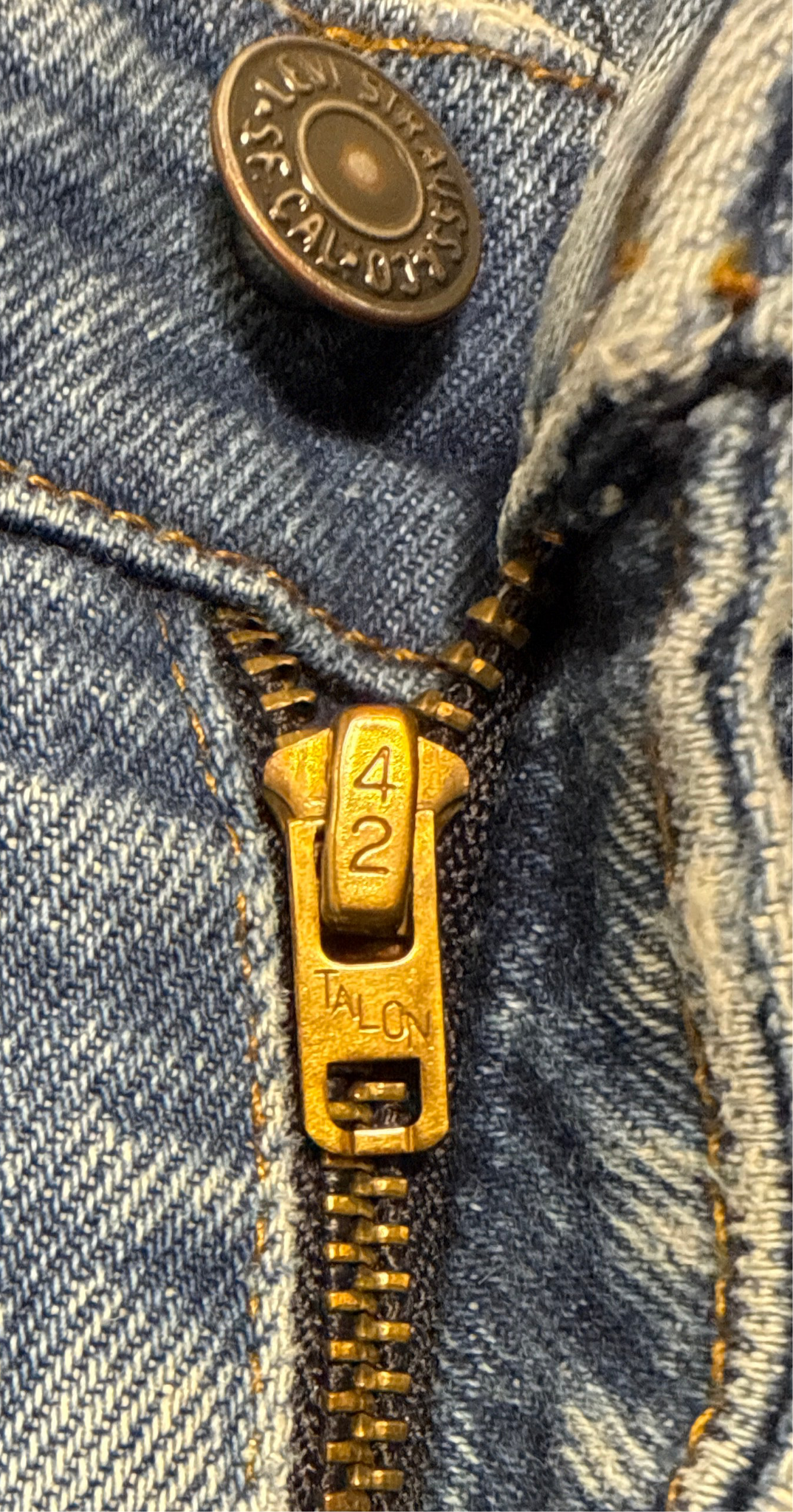 Vintage 70’s USA made Levi 505, Orange Tab, Talon Zipper, Super Wash, Denim Jeans (JYJ-16725)
