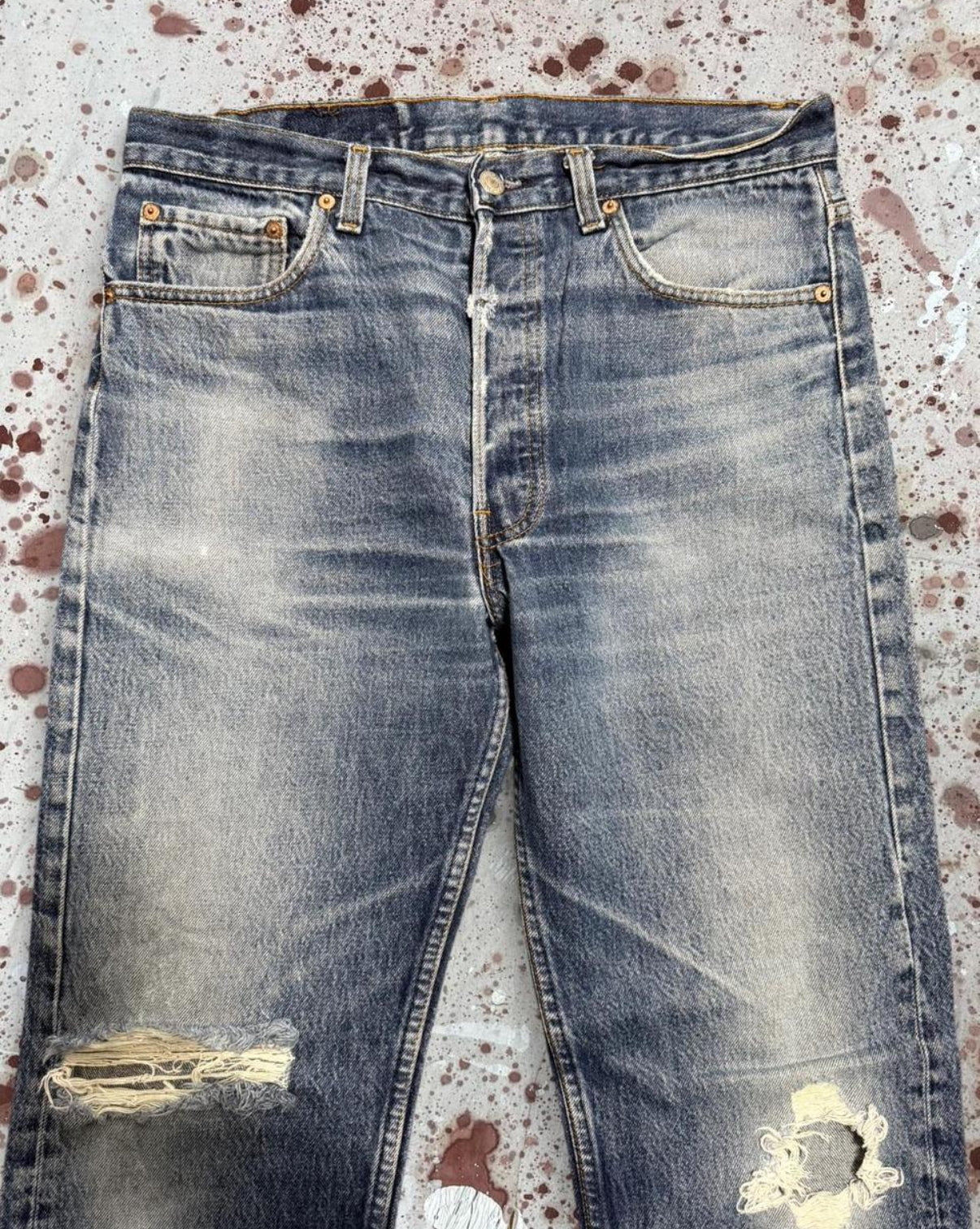 Vintage USA Levi’s 501 Transitional Tag, SW, Jeans w/ Feathers (JYJ-011125)