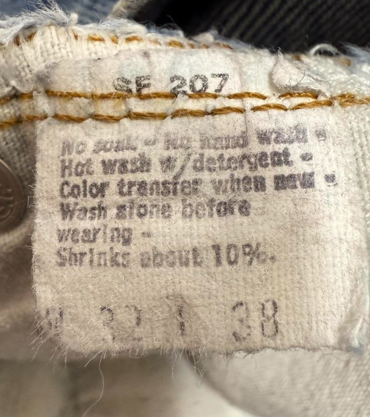 Vintage USA Levi S.O. 1501-0117 Redline Premium Wash Denim Jeans (JYJ-411025)