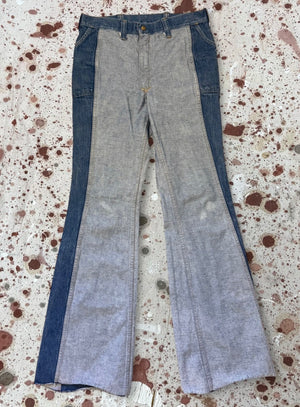 Vintage USA 1970's Lee Two-Tone Talon Zip Reversible Denim Jeans