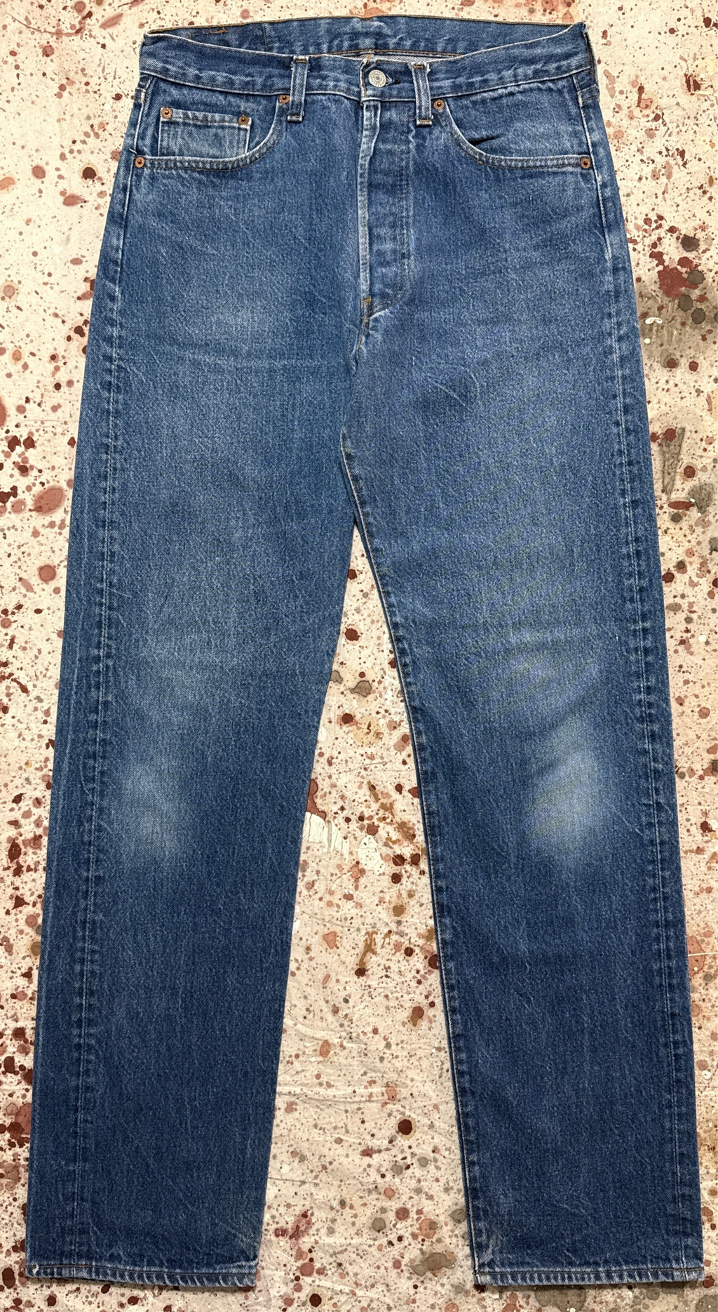 Vintage USA made 501 Transitional Tag, Black Bar Tac Pockets, Super Wash, Denim Jeans (JYJ-8725)