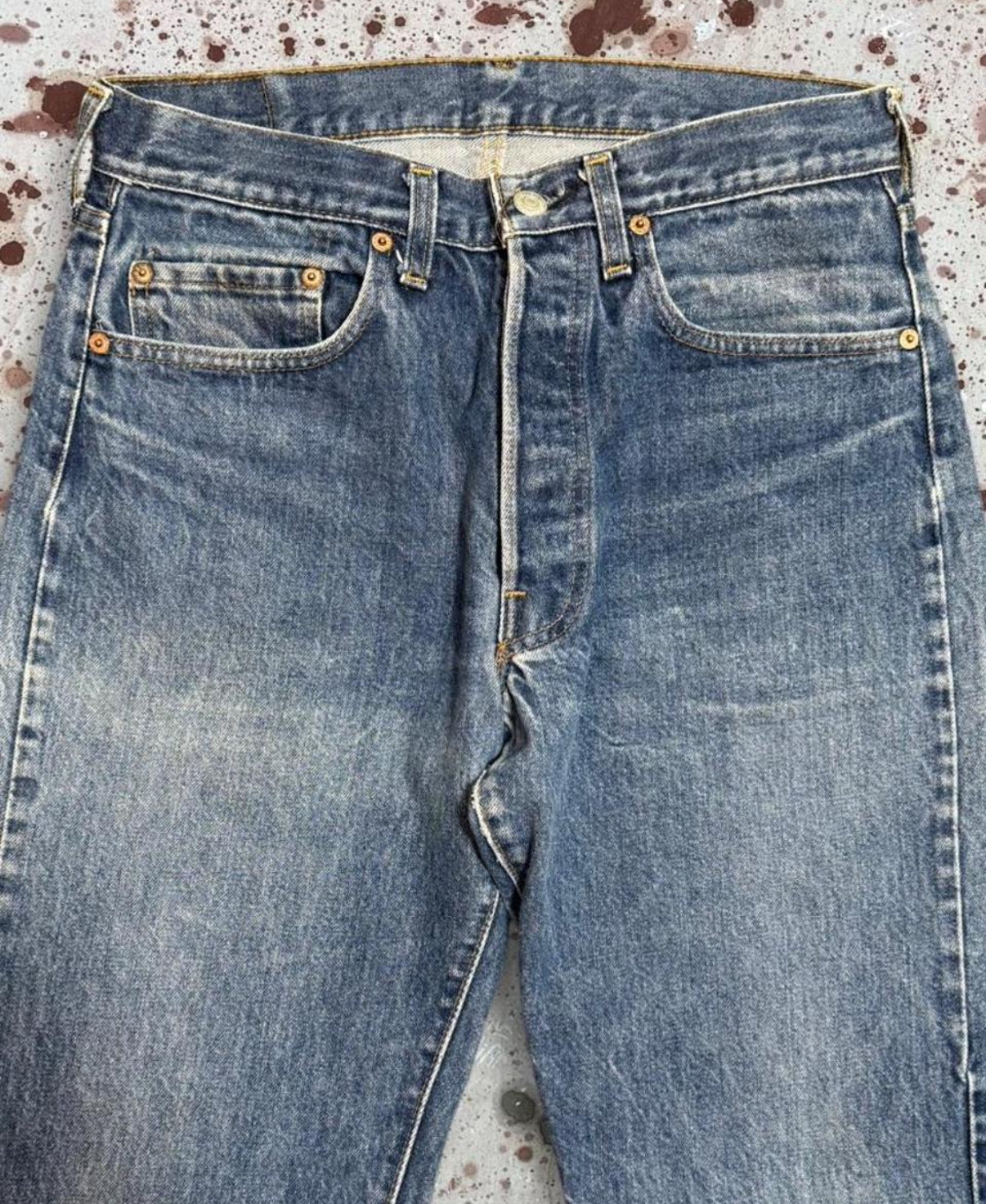 Vintage USA Levi 501 Redline Great Wash Denim Jeans (JYJ-401025)