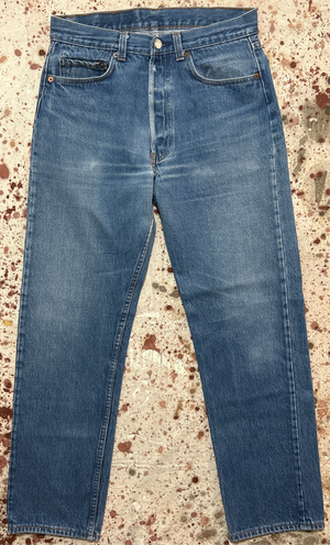 Vintage USA made 501 Transitional Tag, Super Wash, Denim Jeans (JYJ-5725)