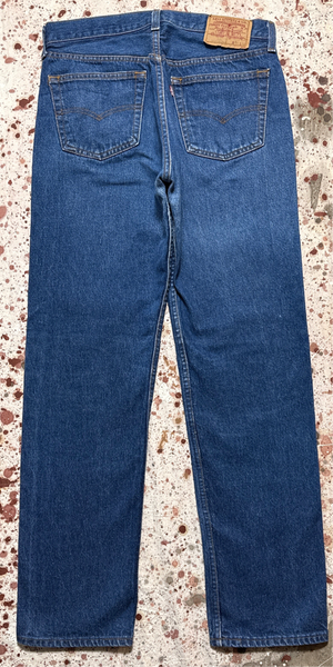 Vintage USA made Levis 501, Transitional Tag, Dark Super Wash, Denim Jeans (JYJ-03825)