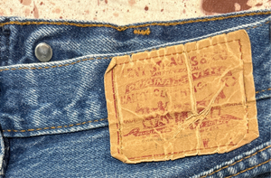 Vintage USA made 501 Transitional Tag, Super Wash, Honeycomb, Denim Jean (JYJ-7725)