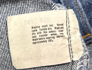 Vintage USA made Levis 501, Transitional Tag, Dark Super Wash, Denim Jeans (JYJ-03825)