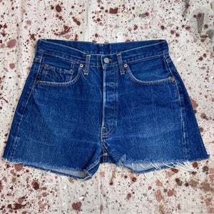 Vintage USA Levi's 501 1960's Single Stitch Waist Missing Pockets Cut Off Shorts (JYJ0524-200)