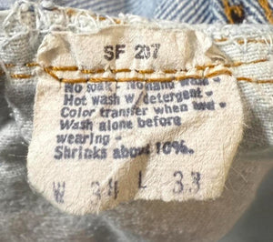 Vintage USA Levi's 501 Redline Denim Jeans w/ crazy broken weave (JYJ-251025)