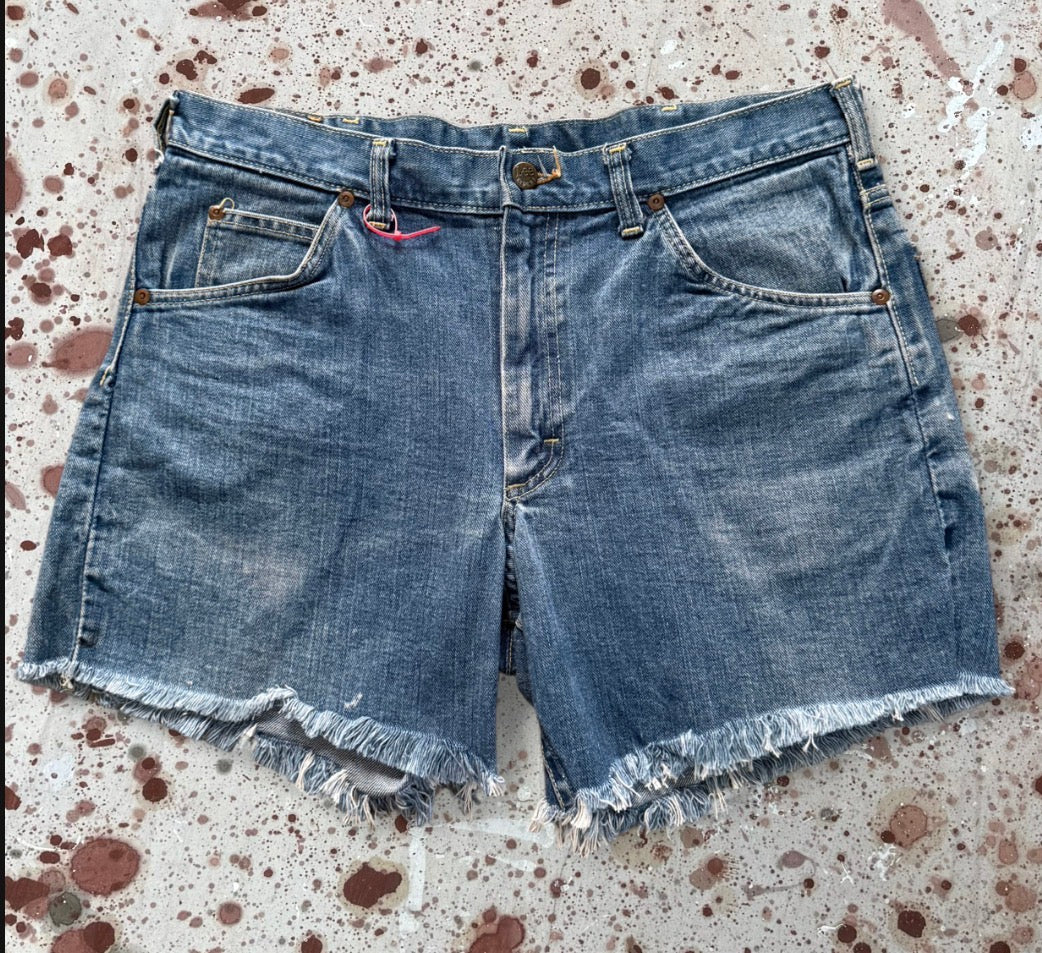 Leeページ Vintage 1970'S Lee Rider USA Premium Wash Cut-Off Denim Shorts