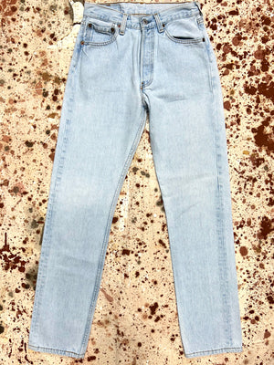 Vintage Levi USA Made 501 Women's Light Wash Denim Jeans (JYJ0124-062)