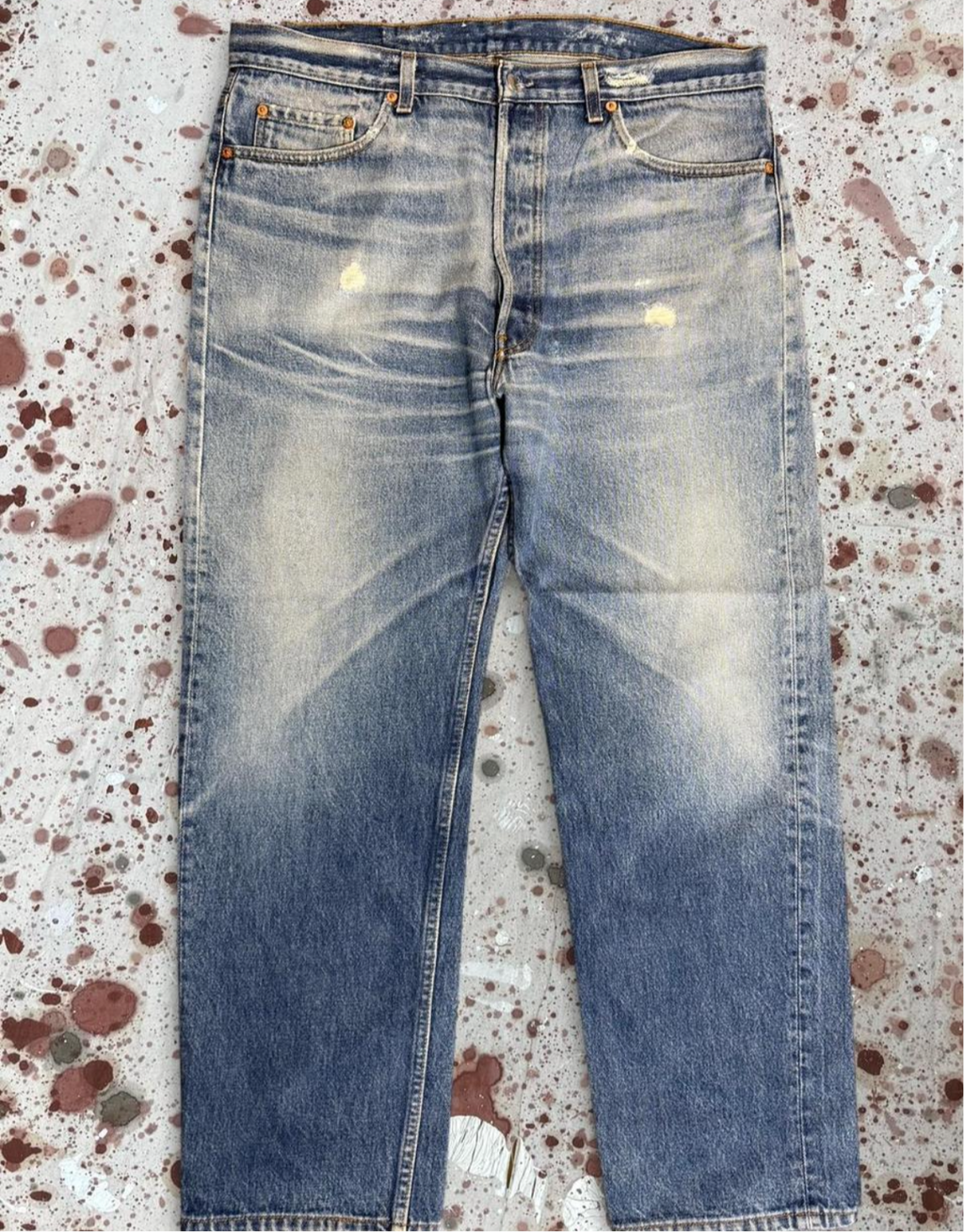 Vintage USA made Levis 501, Transitional Tag, Super Wash, Denim Jeans (JYJ-111025)