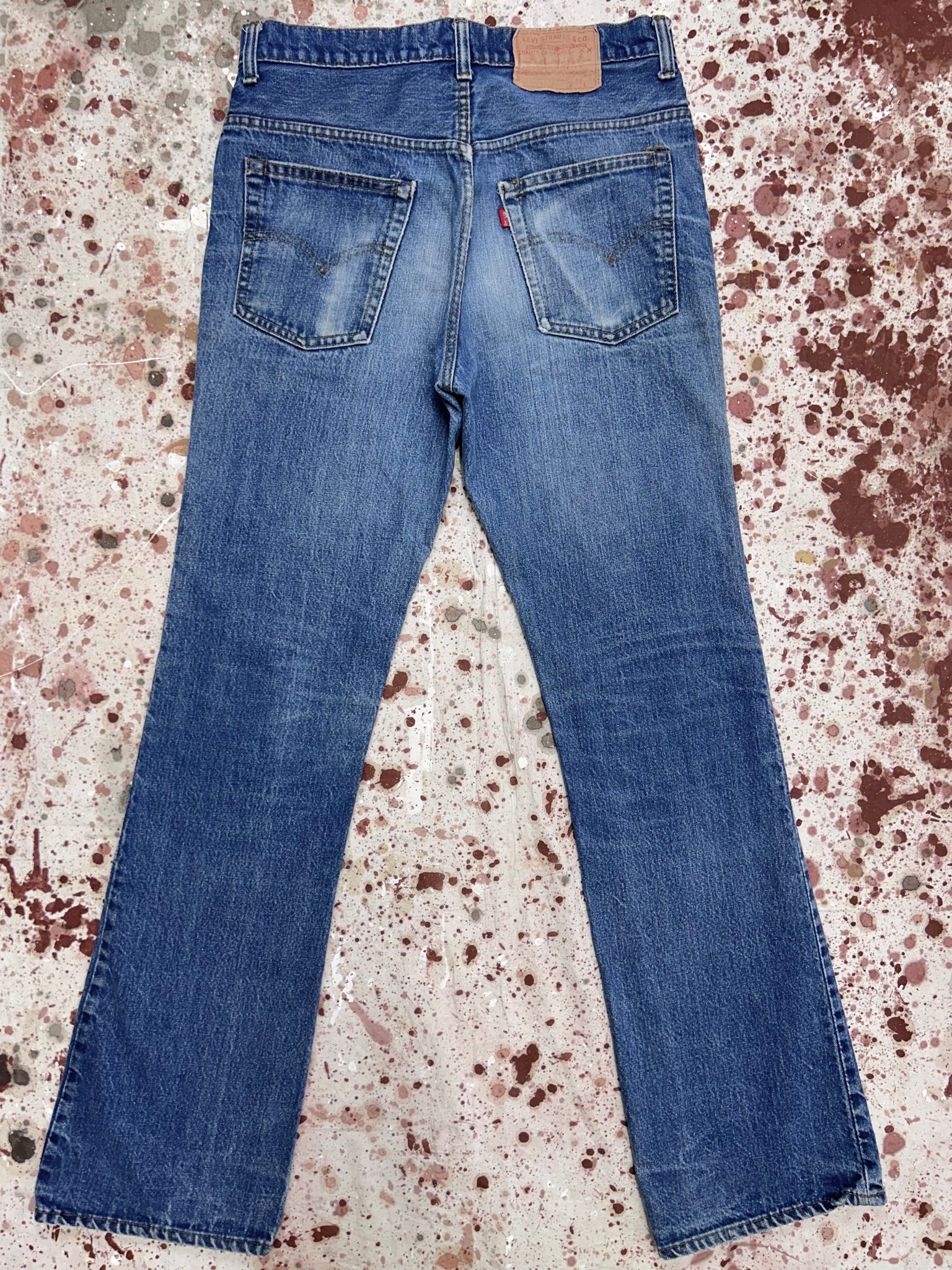 Vintage USA Made Levi 517's with Super Wash, Black Bar tack pockets, transitional tag, 70's Talon 42 Zipper Denim Jean (JYJ0524-259)