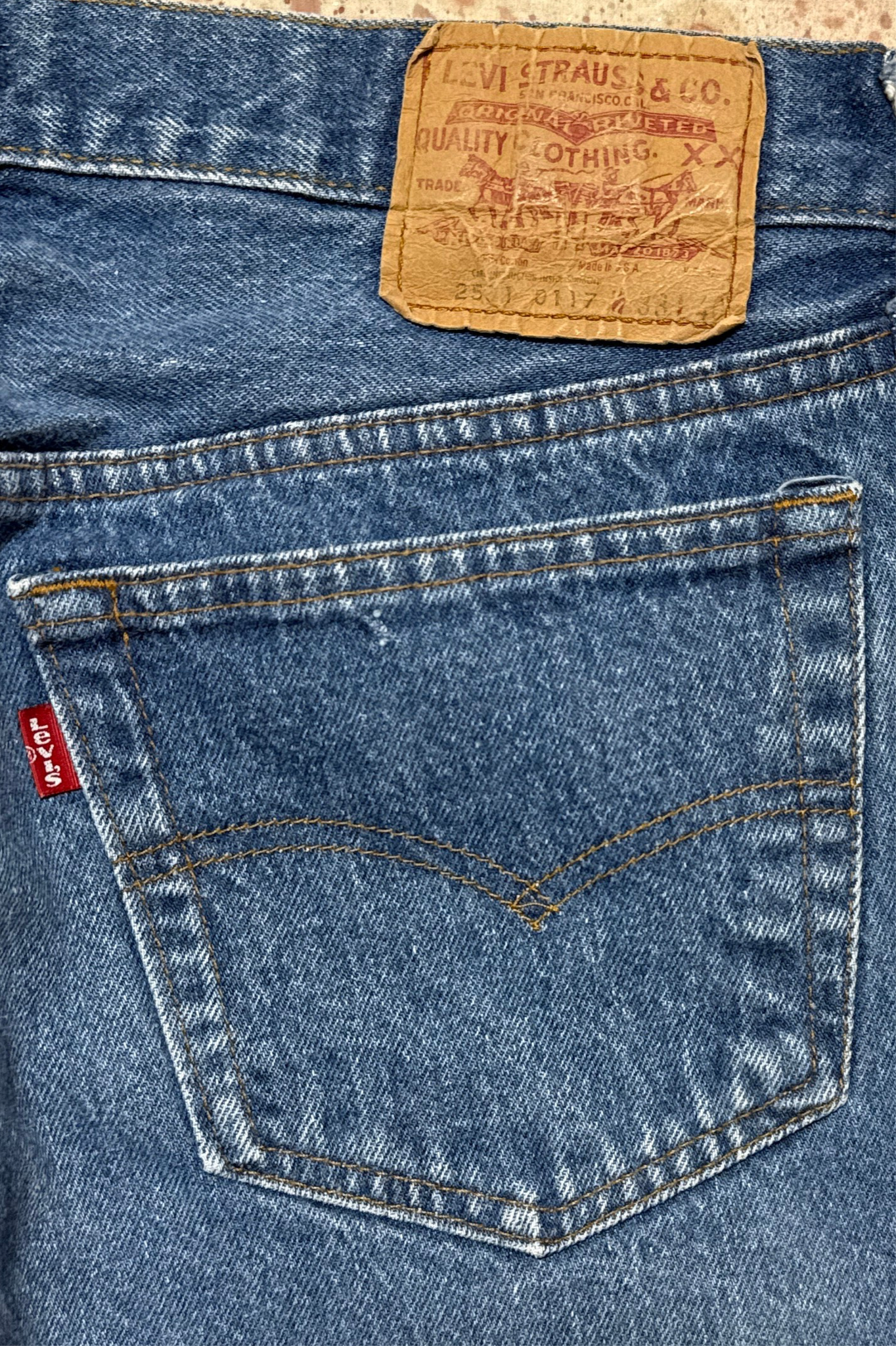 Vintage USA made Levis 501 Special Order, Transitional Tag, Denim Jeans (JYJ0324-096)