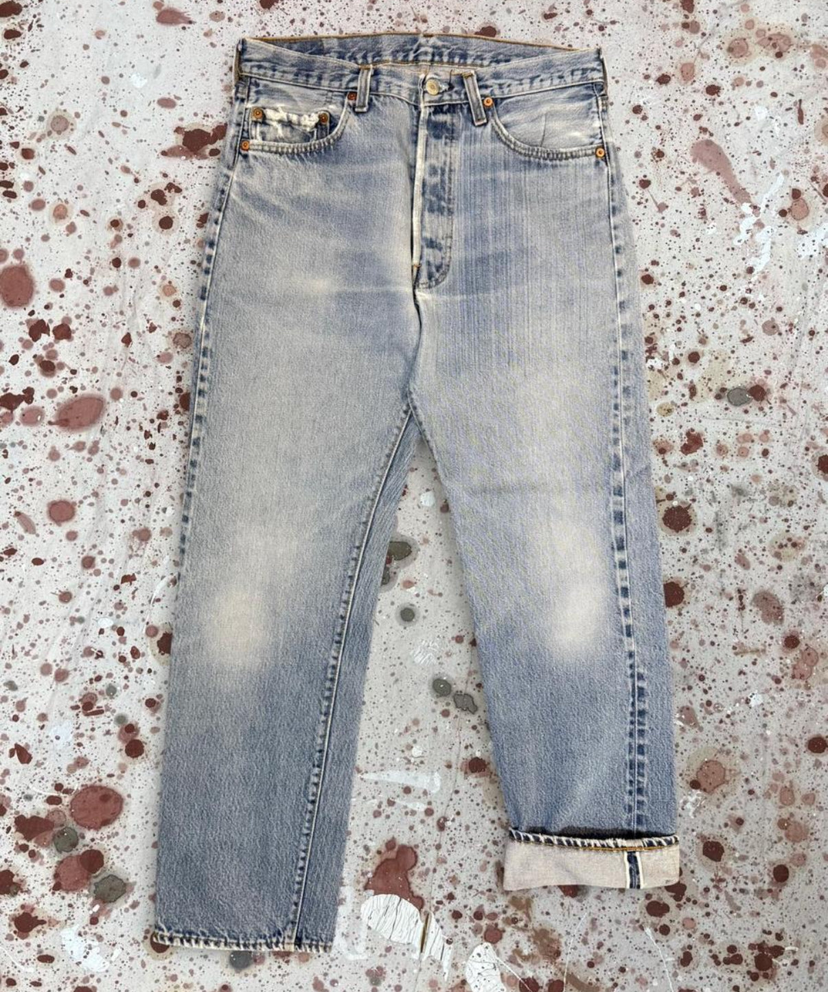 Vintage USA Levi's 501 Redline Denim Jeans w/ crazy broken weave (JYJ-251025)