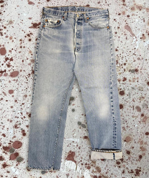Vintage USA Levi's 501 Redline Denim Jeans w/ crazy broken weave (JYJ-251025)