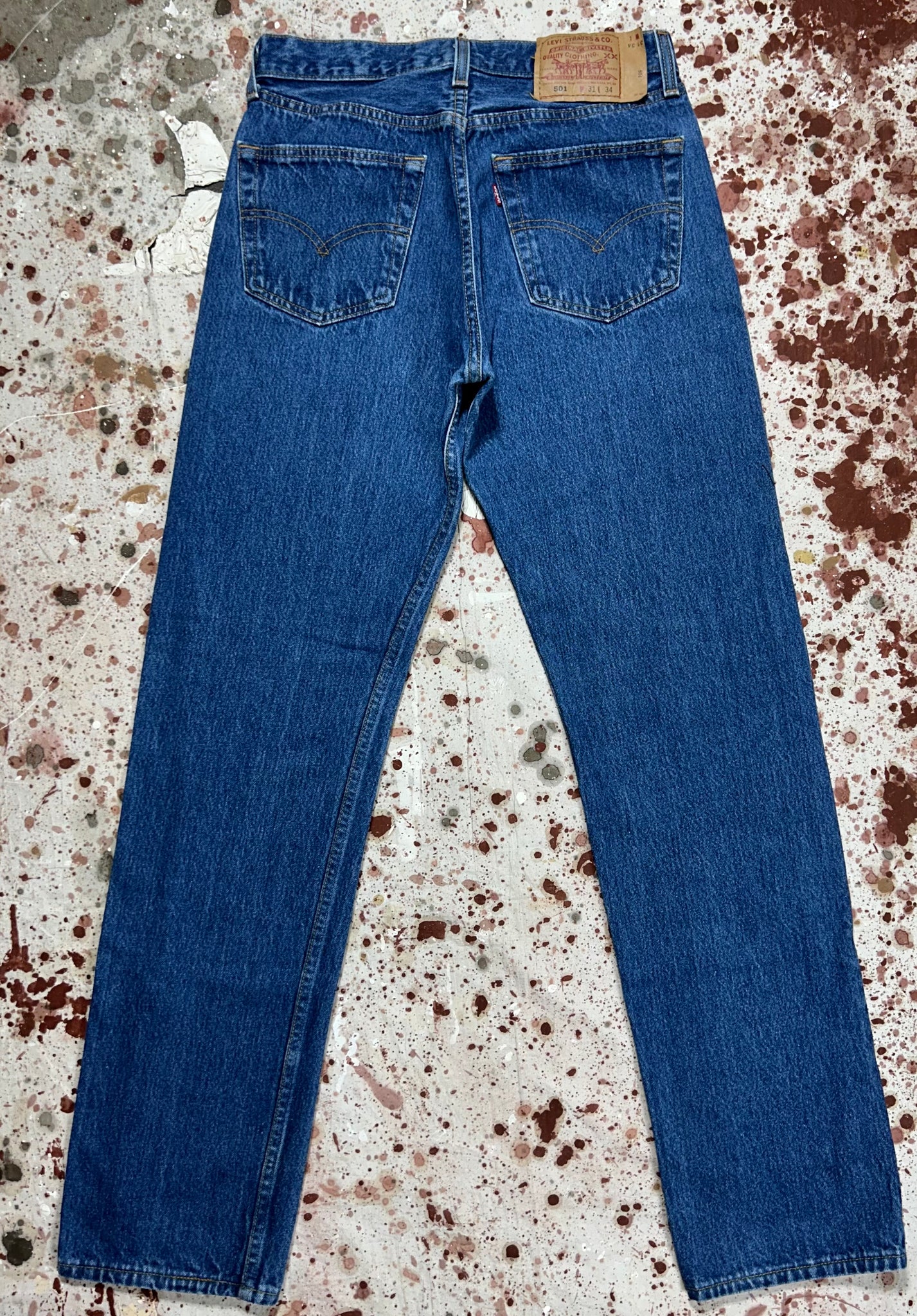 Vintage USA Levi 501 Dark Wash Denim Jeans (JYJ0425-442)