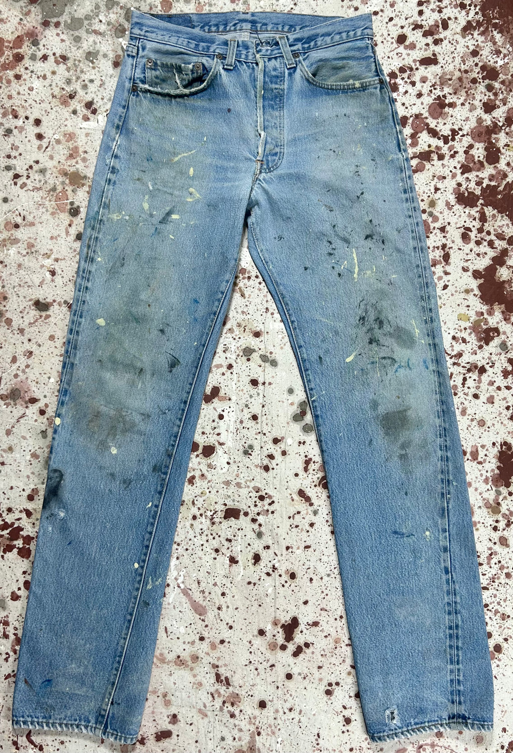 Vintage USA Levi 501 Redline Premium Wash Denim Jeans with Paint (JYJ0424-188)