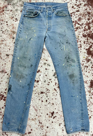 Vintage USA Levi 501 Redline Premium Wash Denim Jeans with Paint (JYJ0424-188)
