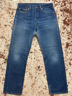 Vintage USA Levi 501 XX with Crazy Tiger Whisker Wash Denim Jeans (JYJ0924-297)