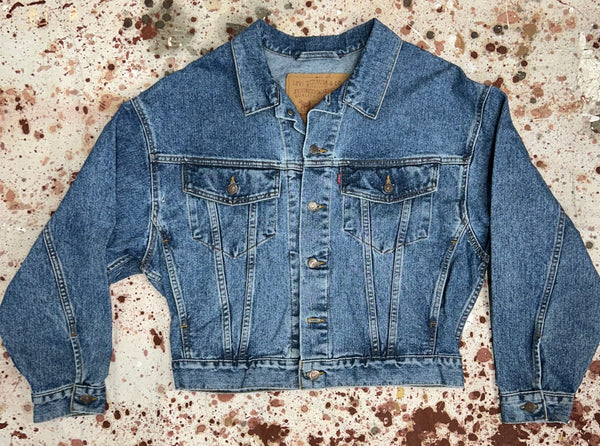 1990's Levi's Oversized Trucker Jacket w/USA Embroidery