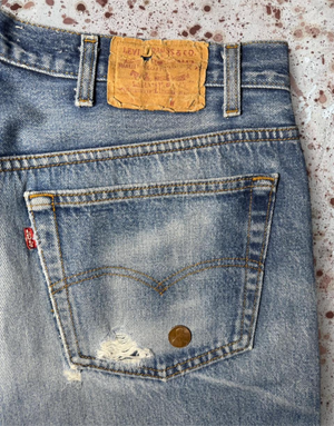 Vintage USA made Levis 501, Transitional Tag, Super Wash, Denim Jeans (JYJ-111025)