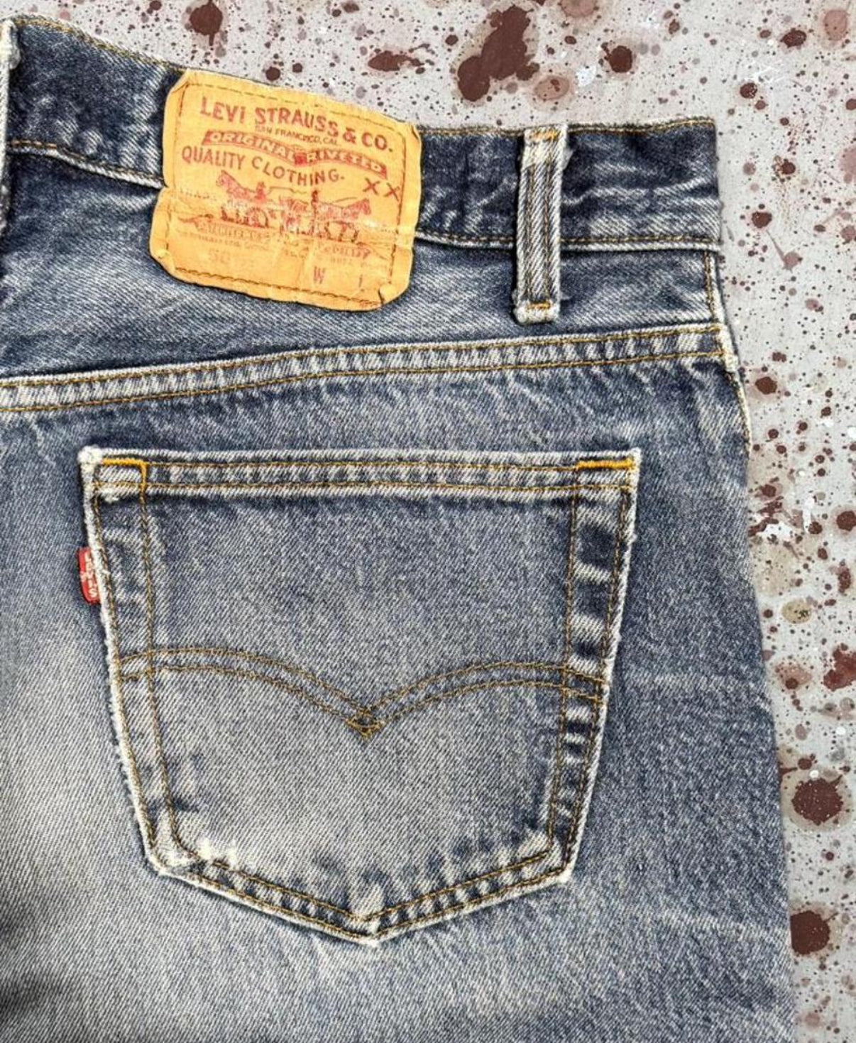 Vintage USA Levi’s 501 Transitional Tag, SW, Jeans w/ Feathers (JYJ-011125)