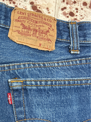 Vintage USA made 501 Super Wash Transitional Tag Denim Jeans (JYJ-4725)