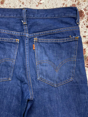 Vintage USA Levi's "E" Orange Tab Talon Zip Dark Wash Denim Jeans (JYJ1024-334)