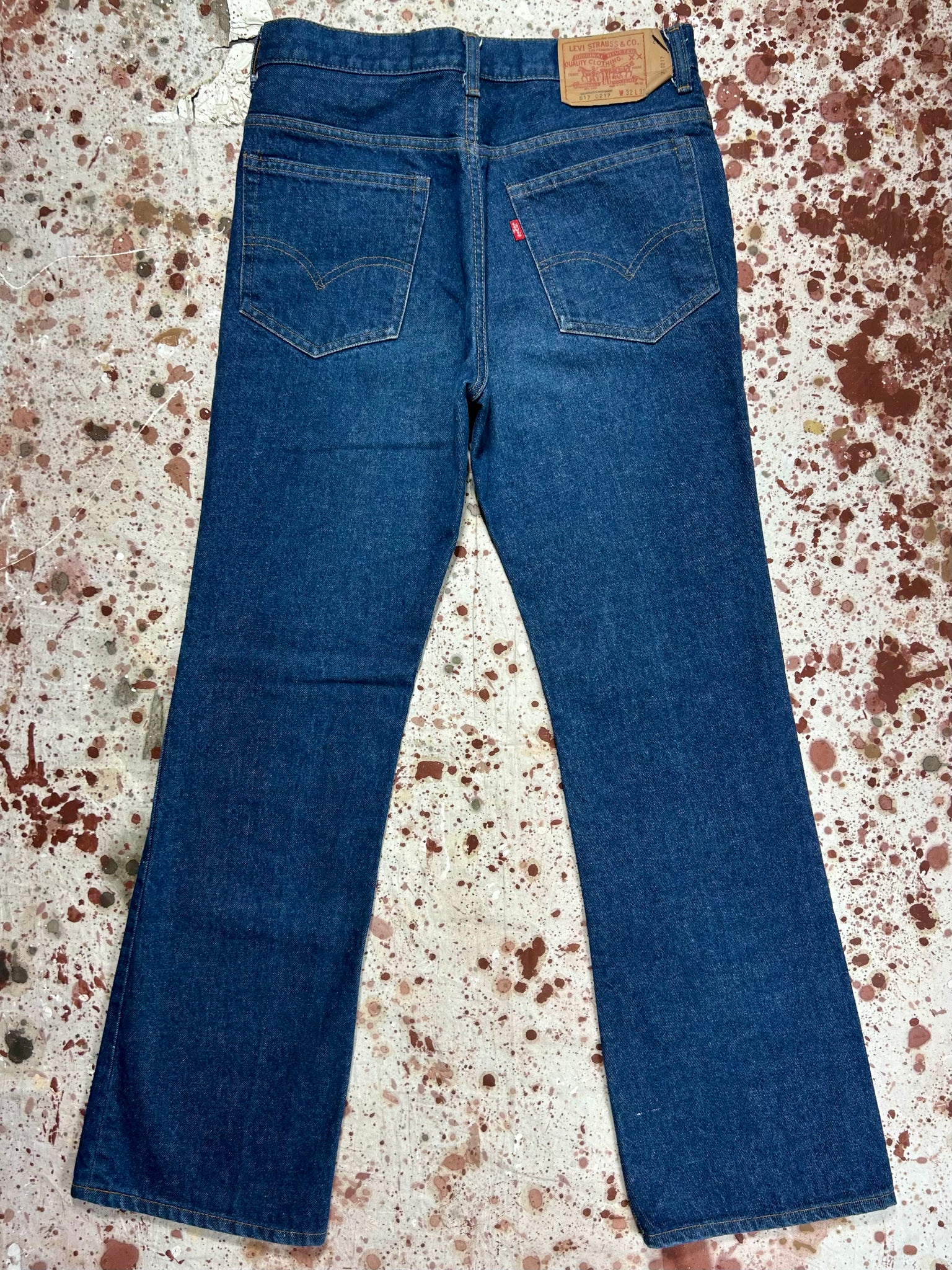 Vintage USA Levi 517 Transitional Talon 42 Zip One-Wash Denim Jeans (JYJ0424-170)