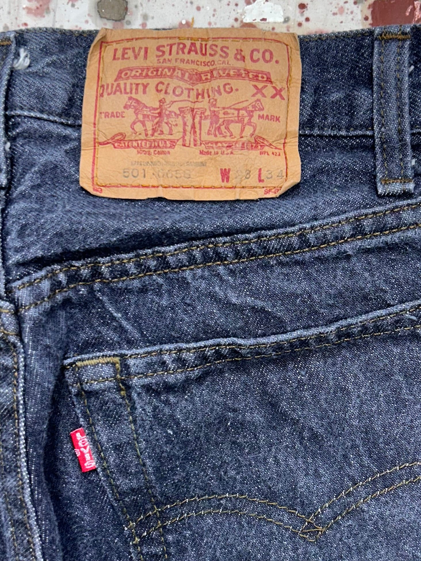 Vintage USA Levi's 501 True Black Denim Jeans (JYJ0924-285)