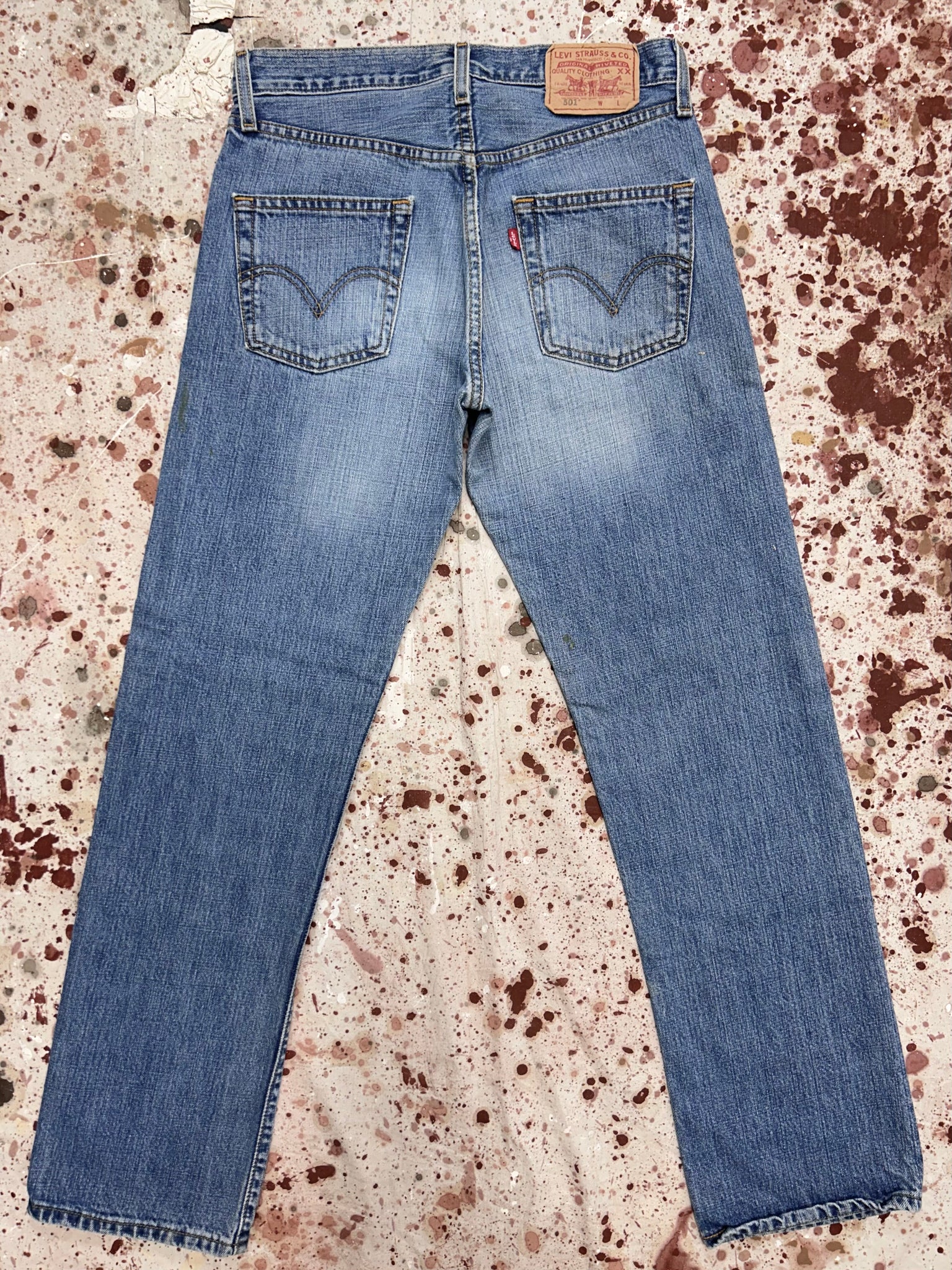 Vintage Levi 501 Premium Wash & Paint Denim Jeans (JYJ-0304)