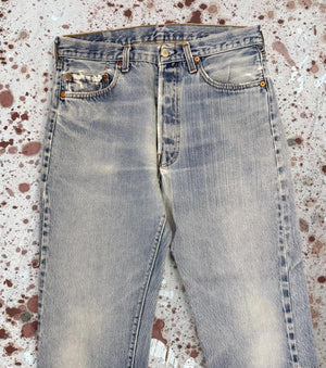 Vintage USA Levi's 501 Redline Denim Jeans w/ crazy broken weave (JYJ-251025)