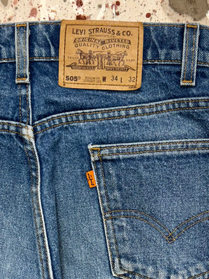 Vintage USA Levi's 505 Superwash Orange Tab Denim Jeans (JYJ0924-268)