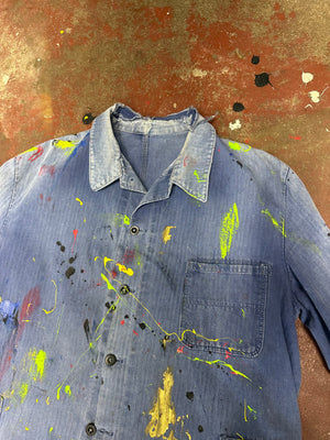 Vintage Denim Smock with Paint (JYJ-095)