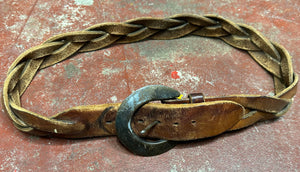 Vintage 70's Leather Braided Belt (JYJ-226)