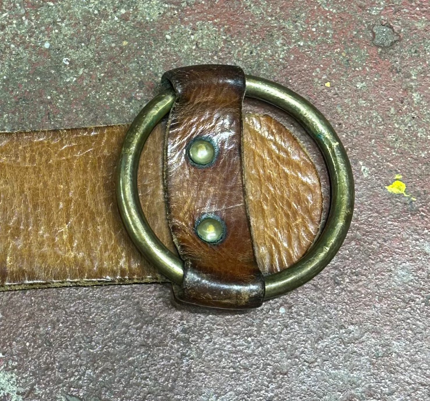 Vintage 70's Leather Ring Belt (JYJ-227)