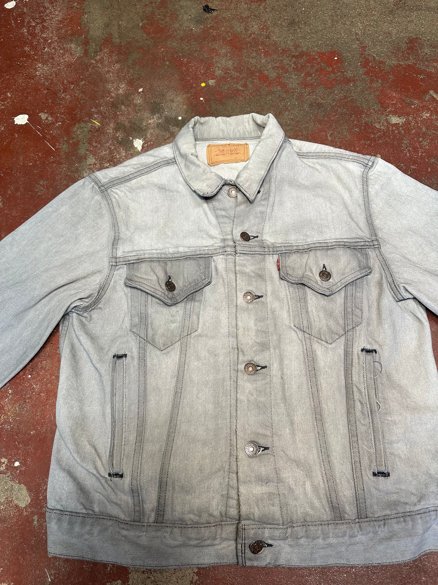 Vintage USA Made Faded True Black Trucker Jacket (JYJ-091)