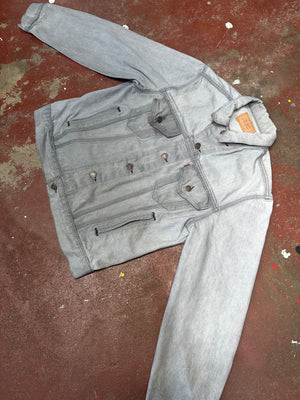 Vintage USA Made Faded True Black Trucker Jacket (JYJ-091)
