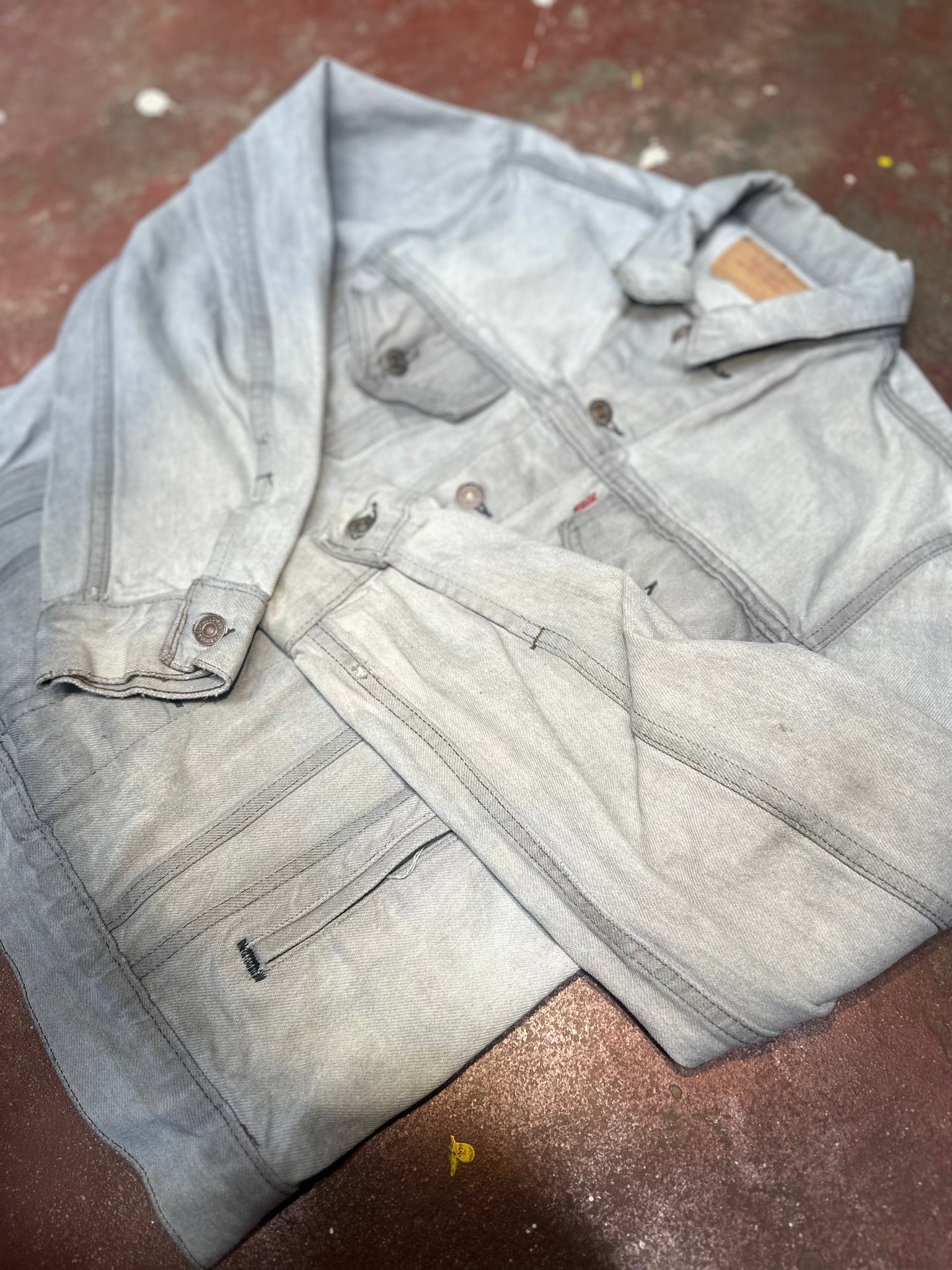 Vintage USA Made Faded True Black Trucker Jacket (JYJ-091)