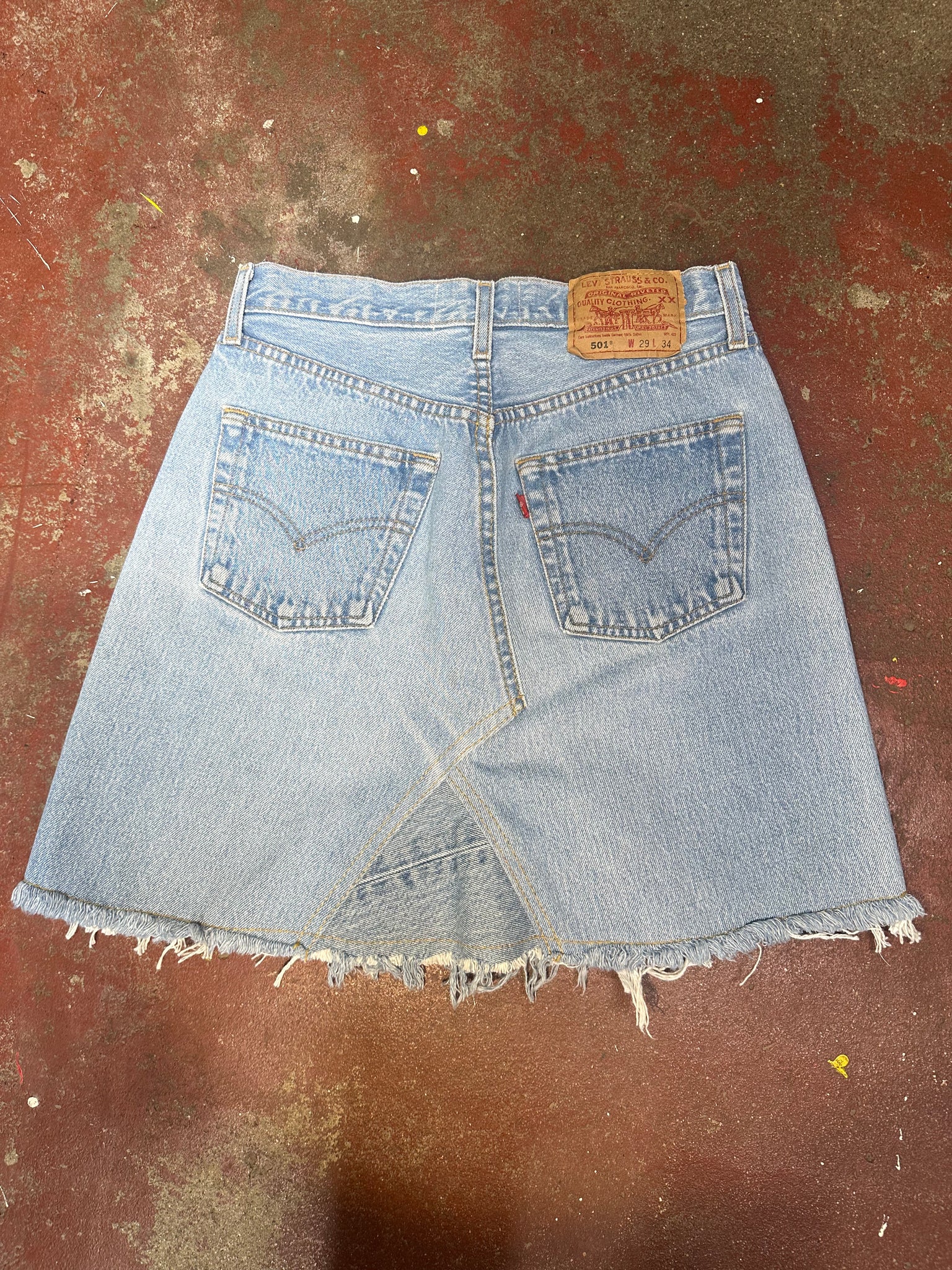 Vintage Custom Junkyard Jeans Levi 501 Denim Skirt (JYJ-194)