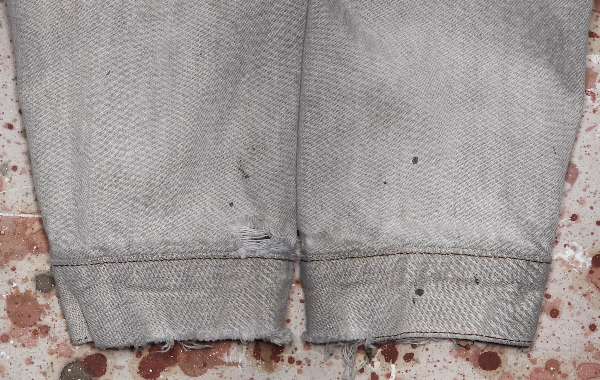 Vintage Faded True Black Custom JYJ Chainstitch Patch Denim Jacket with Paint (JYJ0424-195)