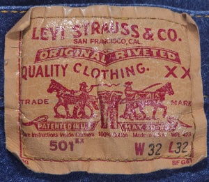 Vintage USA made Levi’s 501 One-Wash Transitional Denim Jeans (JYJ0125-399)