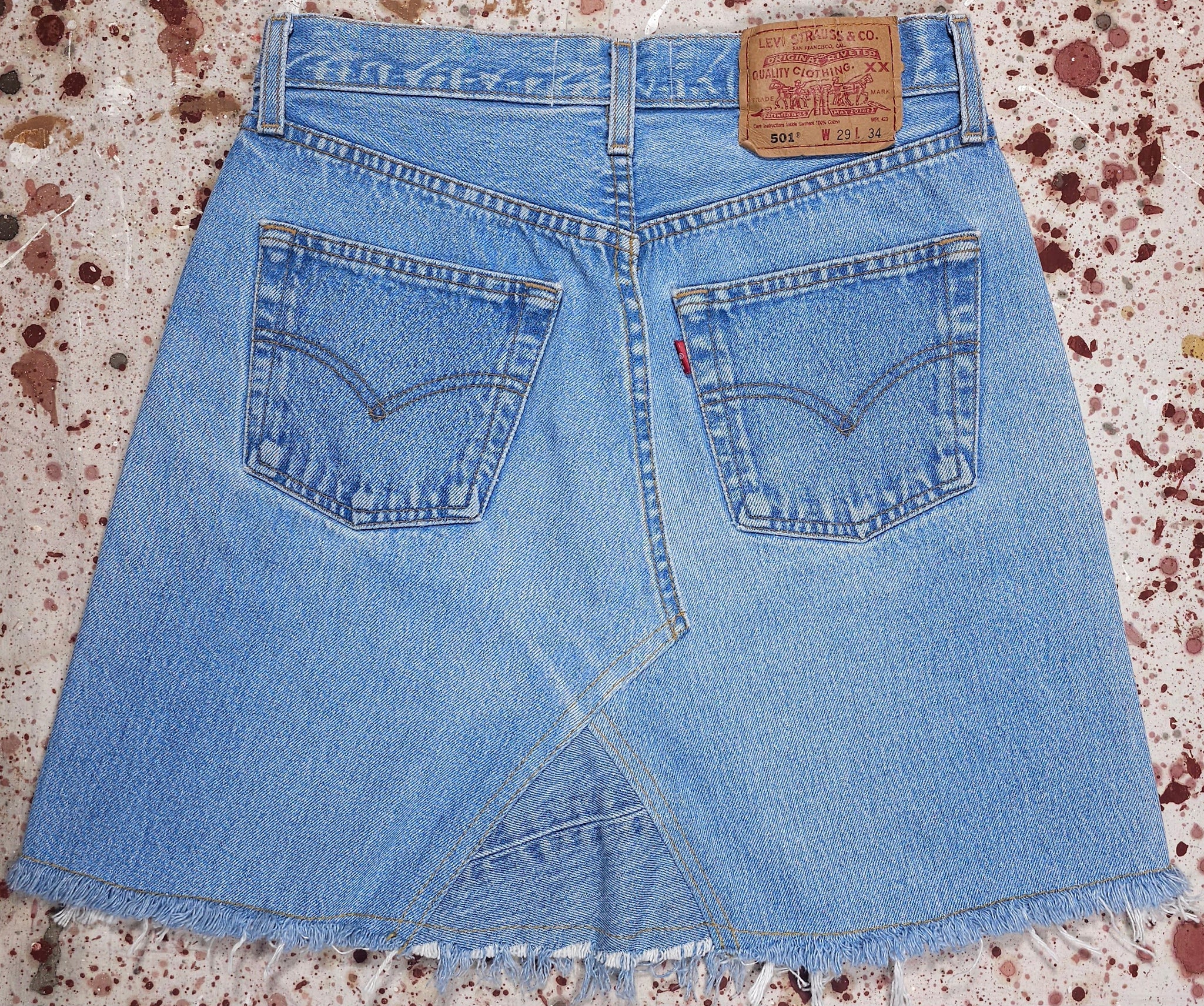 Vintage Custom Junkyard Jeans Levi 501 Denim Skirt (JYJ-194)