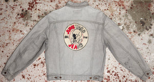 Vintage Faded True Black Custom JYJ Chainstitch Patch Denim Jacket with Paint (JYJ0424-195)