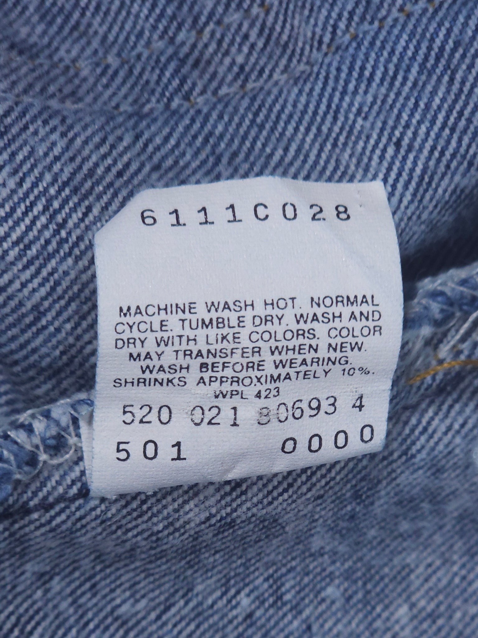 Vintage USA made Levi’s 501 One-Wash Transitional Denim Jeans (JYJ0125-399)