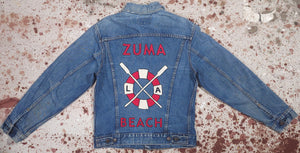 Vintage JYJ Custom Embroidered Zuma Beach Levi Denim Trucker Jacket (JYJ0125-402)