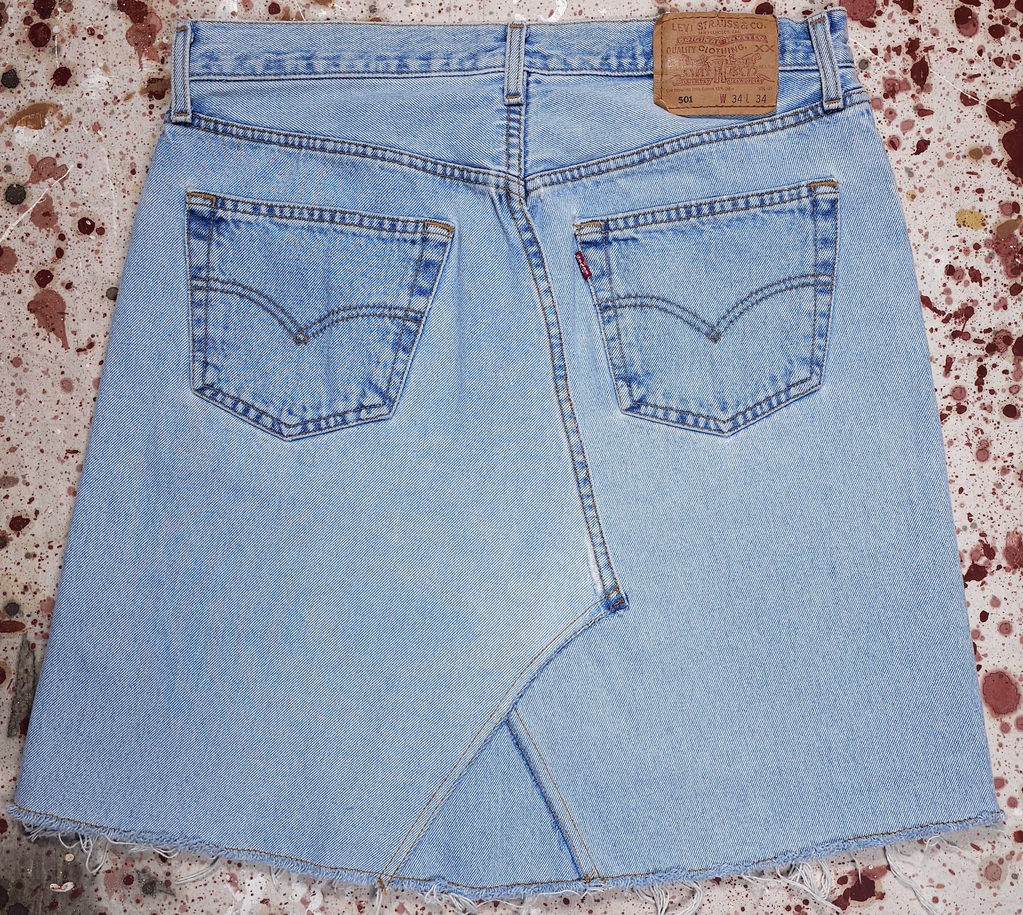Vintage Levi 501 Light Wash Skirt (JYJ-197)